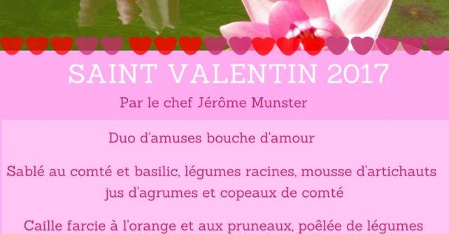 Menu de votre saint Valentin 2017